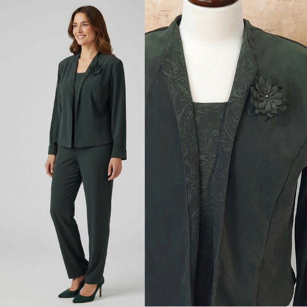 Vtg Y2K microsuede 3 piece pantsuit - Sag Harbor brand